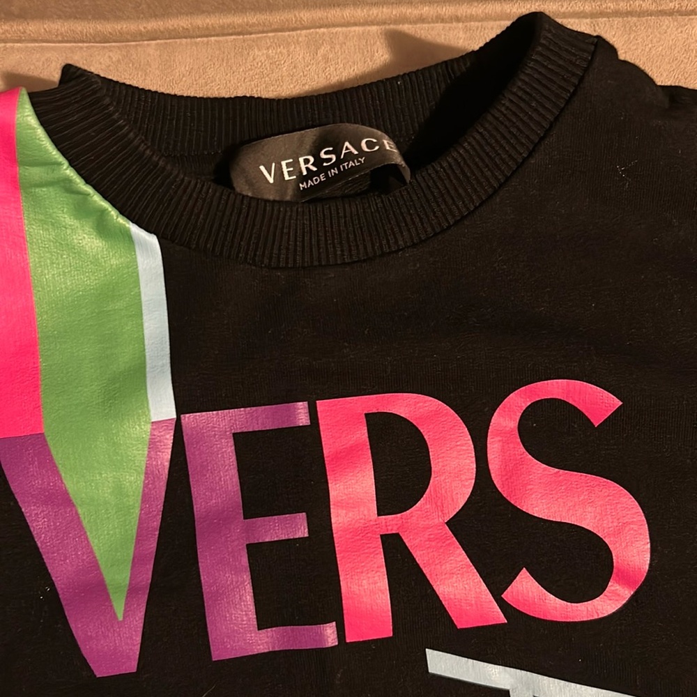 Versace Girls Short Sleeve Black Dress - Picture 2 of 5